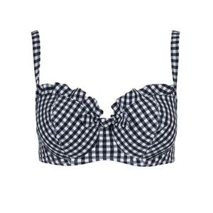 Miss Mandalay |Gingham Black Padded Balconette Top